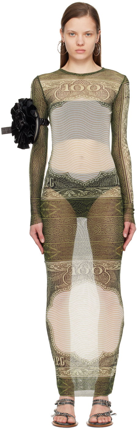 Mekko Jean Paul Gaultier Jean Paul Gaultier 'The Cartouche' Maxi Dress Vihreä | 24/25-F-RO086-T515-400300156