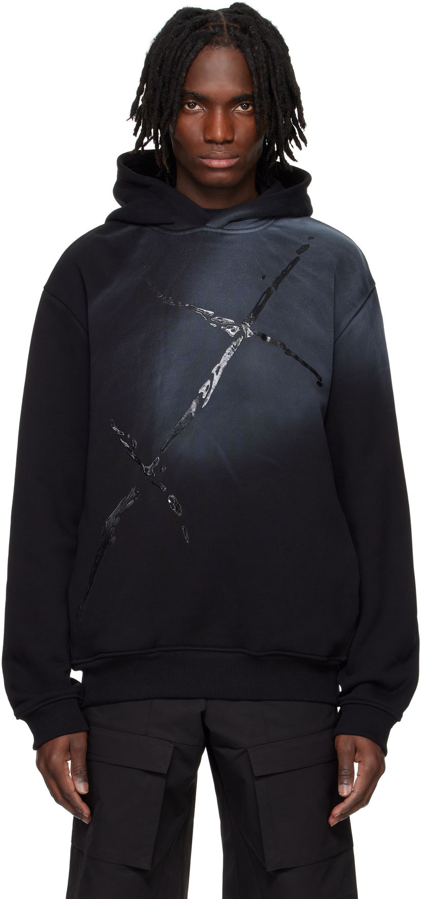 Huppari HELIOT EMIL HELIOT EMIL Fluxus Hoodie Musta | PRESS25_M_08_072_BLK01