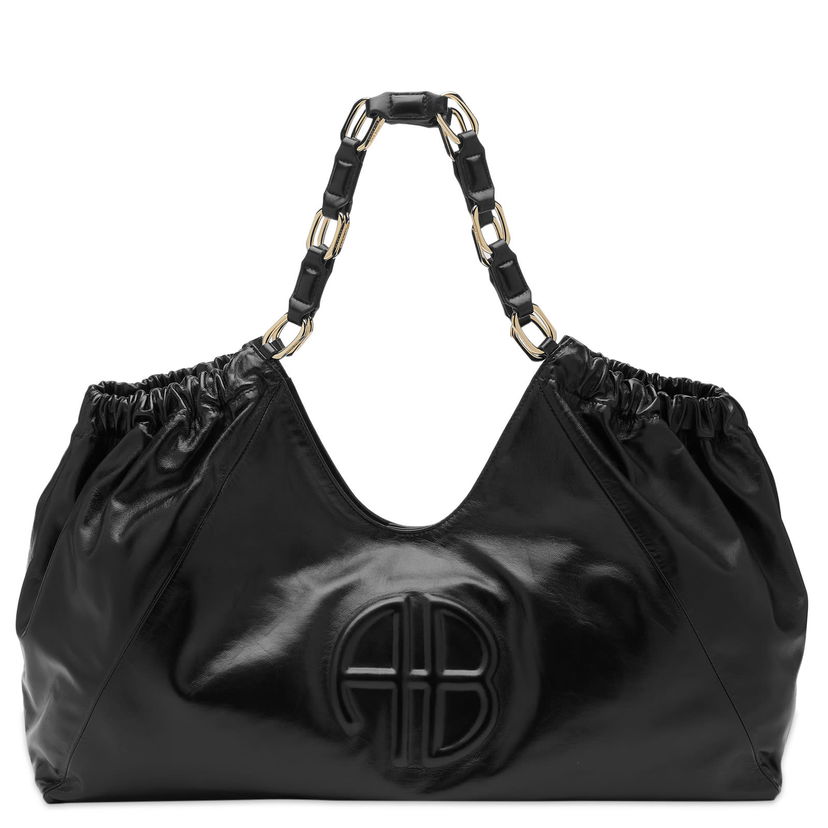 Käsilaukku Anine Bing Leather Tote Bag With Chain Handles Musta | A-13-3087-000