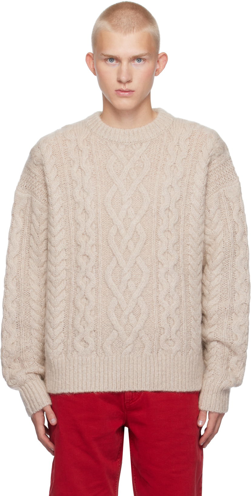 Villapaita ISABEL MARANT Isabel Marant Erick Cable Knit Sweater Beige | PU0542HA-B3L07H