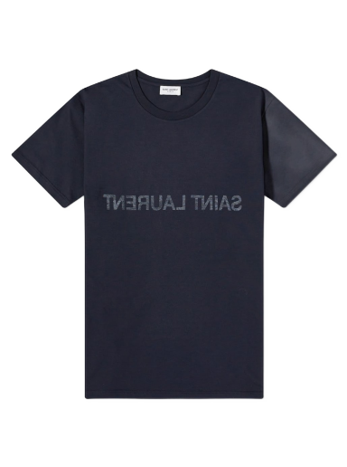 T-paita Saint Laurent Reverse Logo Crew Neck Tee Tummansininen | 663278Y36HE-4145