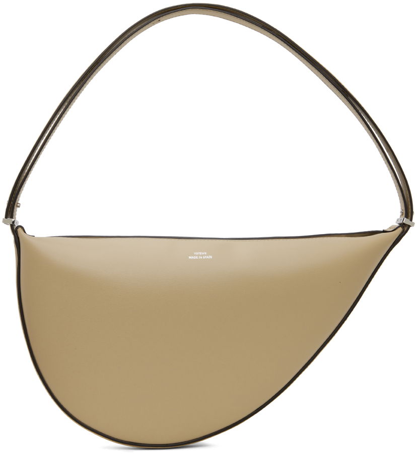Olkalaukku TOTEME Scooped Sling Leather Shoulder Bag Beige | 242-WAL2276-LE0025
