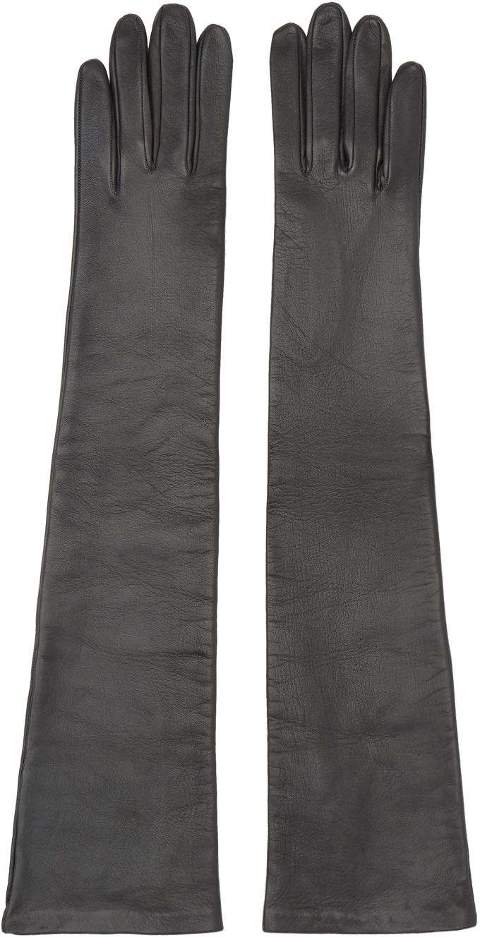 Käsineet Dries Van Noten Soft Leather Long Gloves Musta | 242-010103-007
