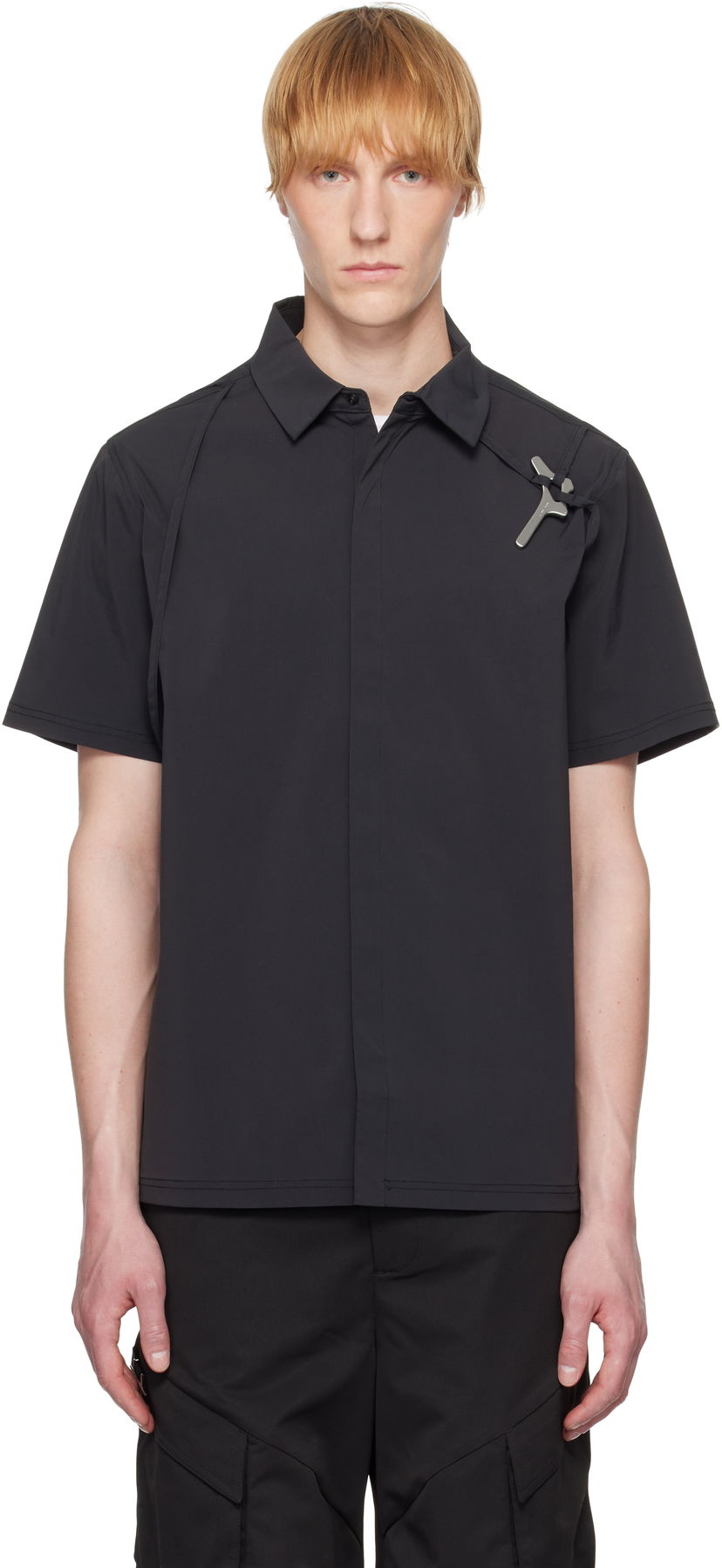 Paita HELIOT EMIL Heliot Emil Purulence Technical Shirt Musta | SS25_M_05_042_BLK01_CO