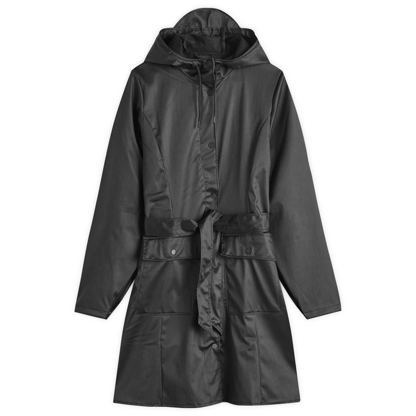 Sadetakki Rains Curve Long Hooded Rain Jacket, Size L Musta | 18130-84