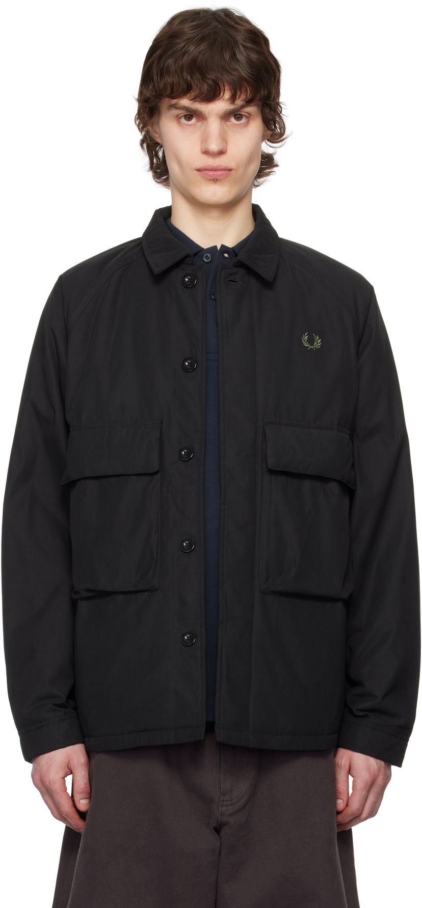 Takki Fred Perry Fred Perry Padded Raglan Jacket Musta | J8577