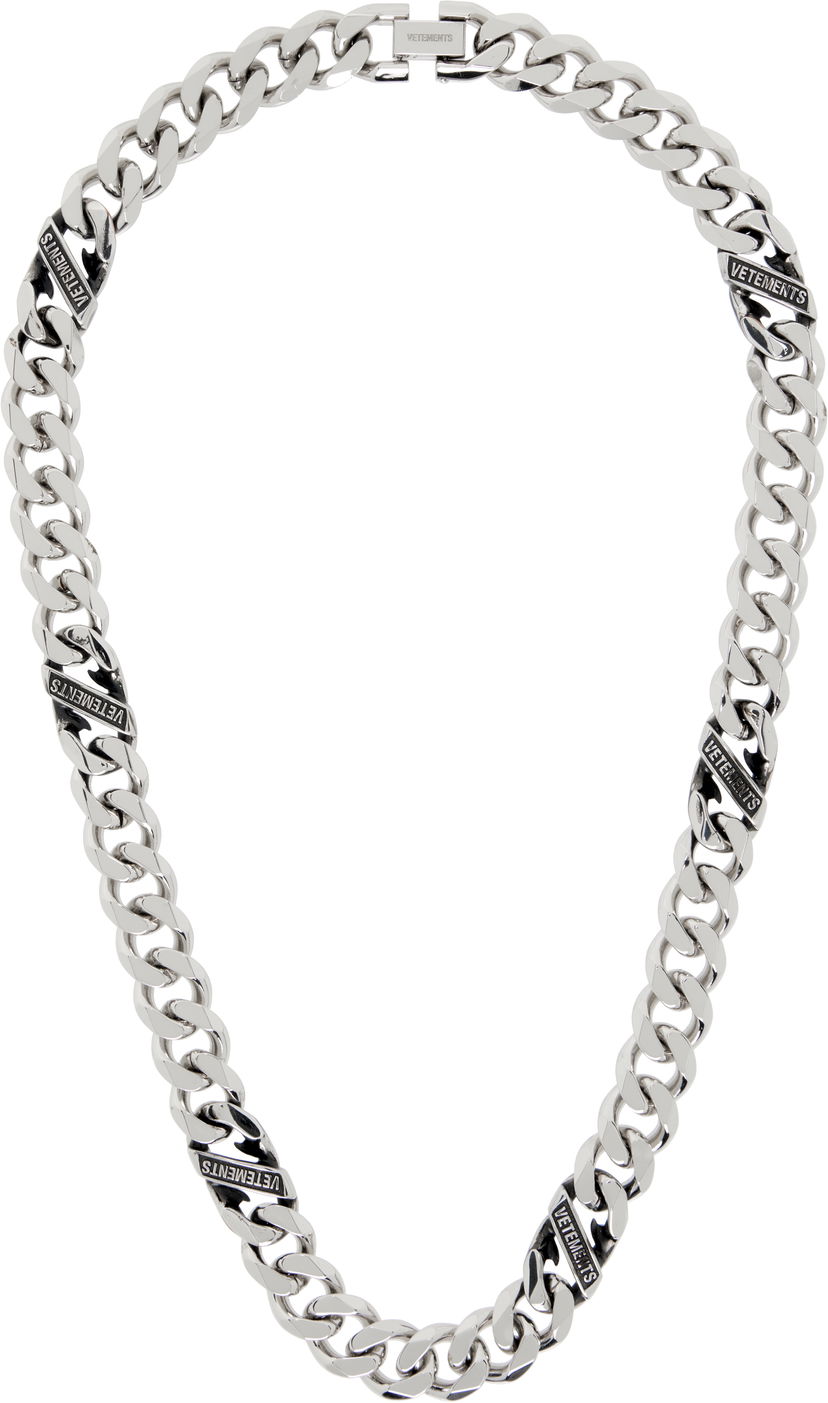 Kaulakoru VETEMENTS Vetements Silver-Tone Logo Chain Necklace Metallinen | UH76NE850S