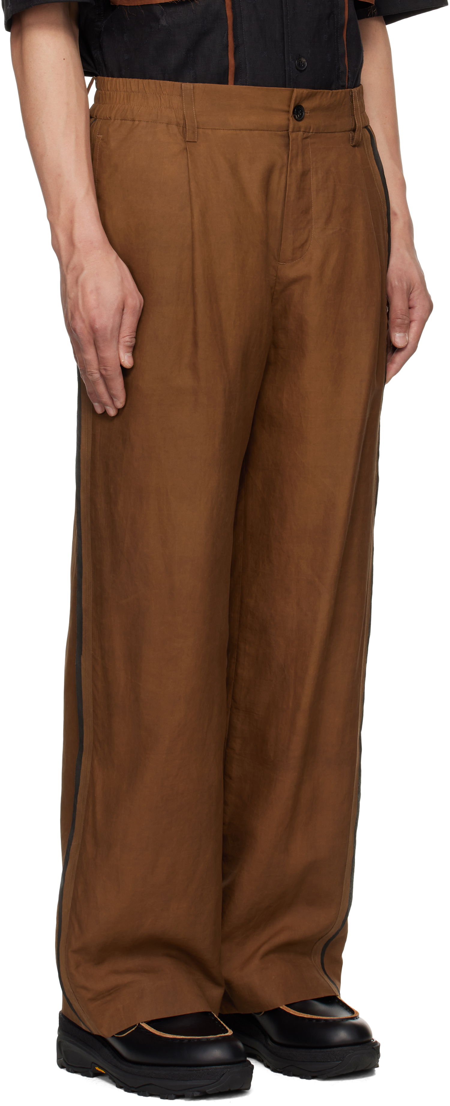 Housut Feng Chen Wang Feng Chen Wang Silk Trousers Ruskea | FENG19TR16, 1