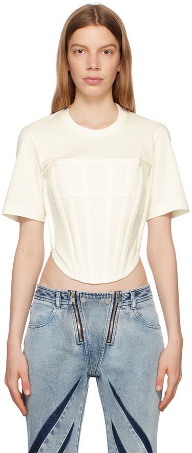 Crop top Dion Lee Corset T-Shirt Valkoinen | C3097R23, 0