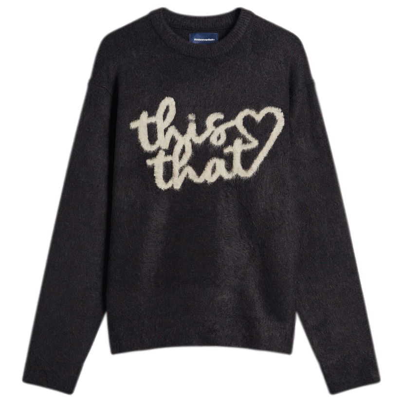 Villapaita thisisneverthat Heart Logo Knit Jumper Musta | TN253KKNPK10-DNV