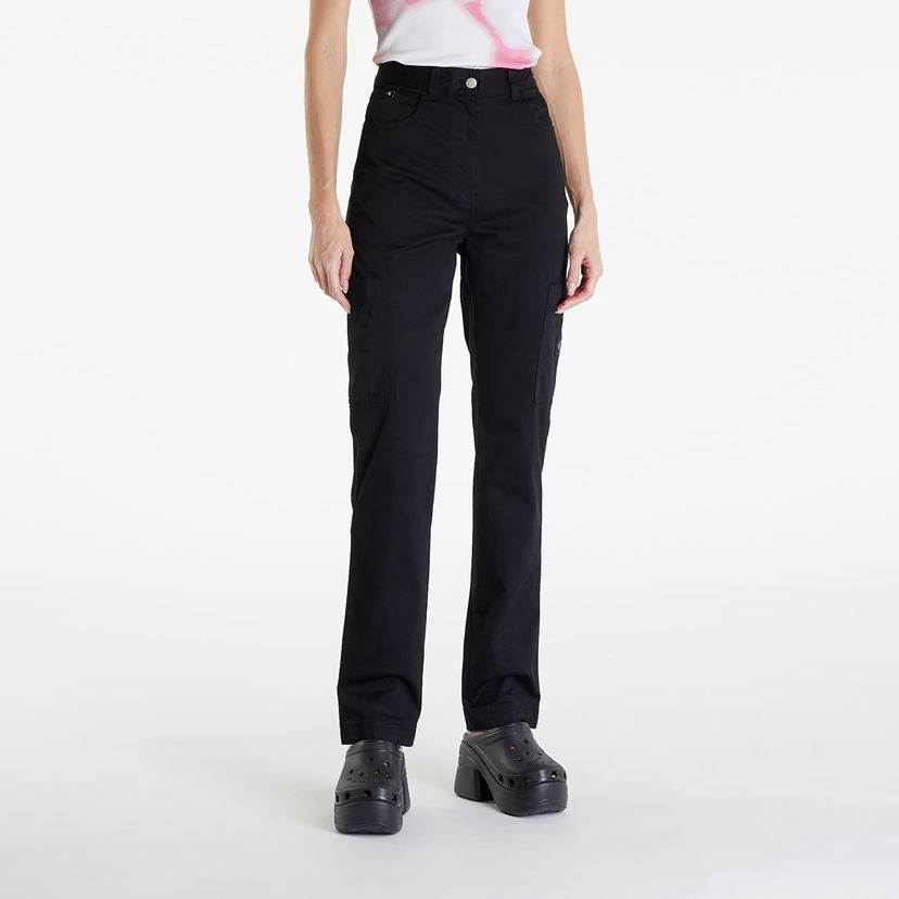 Cargo housut CALVIN KLEIN Jeans Woven Label High Rise Straight Pant Black Musta | J20J223117 BEH