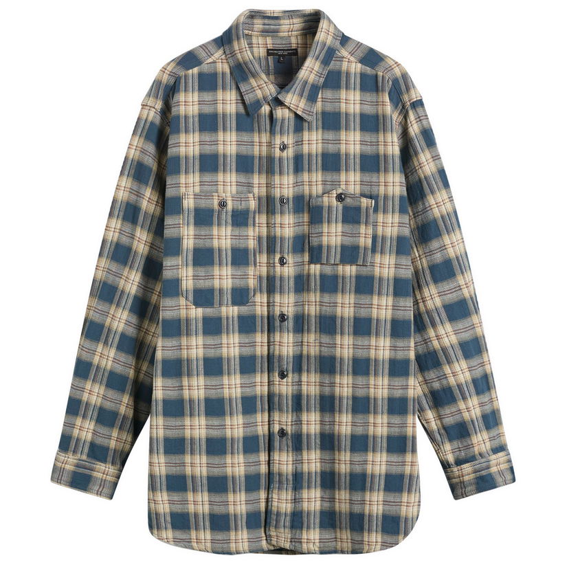 Paita Engineered Garments Engineered Garments Plaid Jacquard Work Shirt, Size Small Sininen | 25F1A007-ZT230