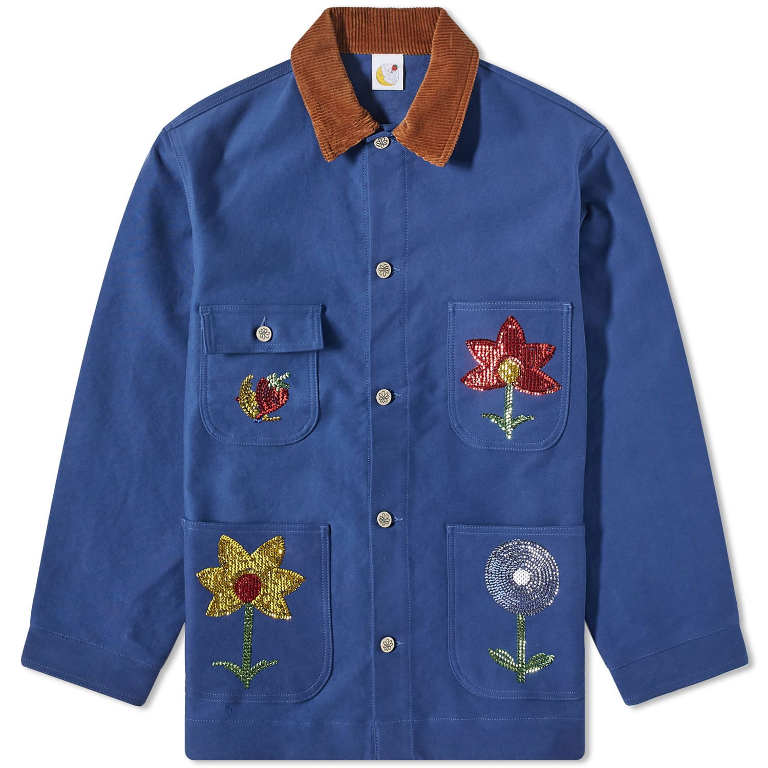Takki Sky High Farm Embroidered Workwear Jacket Tummansininen | SHF03C001-BL, 0