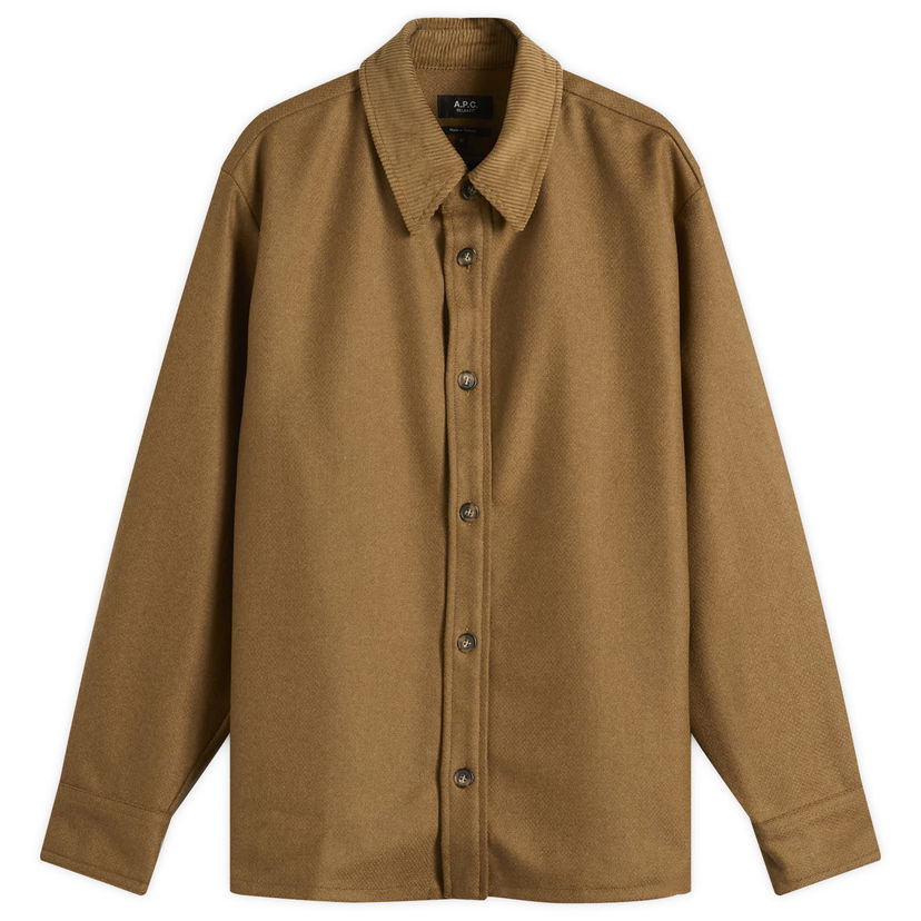 Paita A.P.C. Bernado Wool Overshirt, Size Small Ruskea | WVBCV-H32030-PCB
