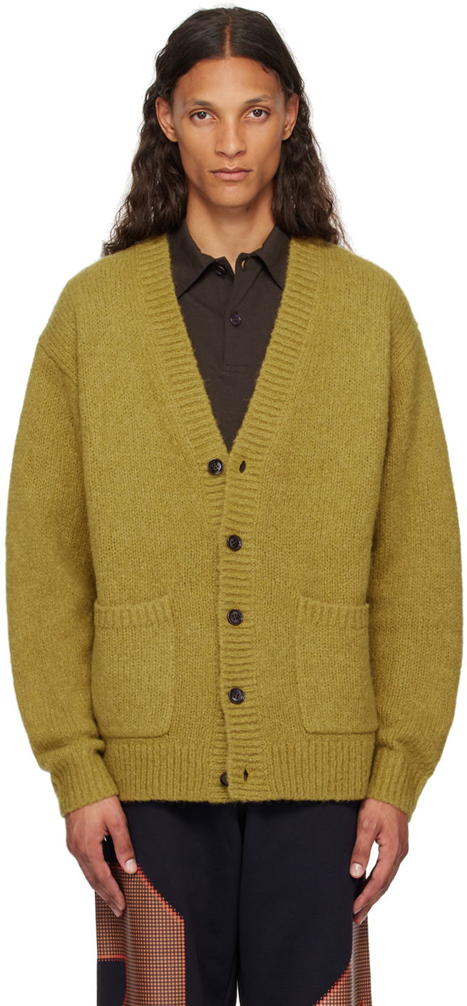 Villapaita Dries Van Noten Yellow Alpaca Cardigan Keltainen | 242-021243-9709