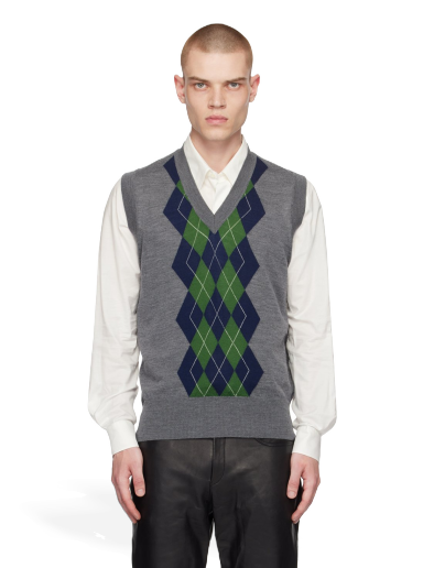 Villapaita AMI Argyle Vest Harmaa | HKS703.KN0005