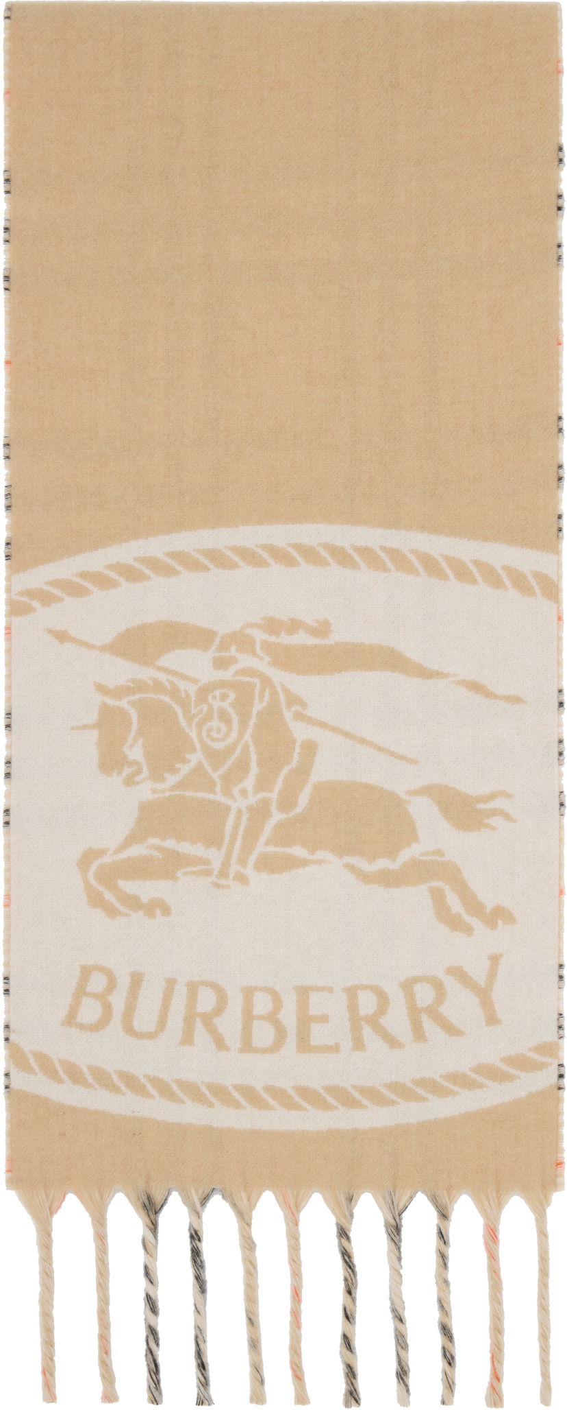 Huivi Burberry Burberry Reversible Knight Stamp Scarf Beige | 8109751