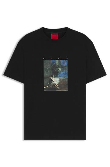 T-paita BOSS HUGO x apoh Cotton-Jersey T-Shirt with Ballerina Artwork Musta | 50545995