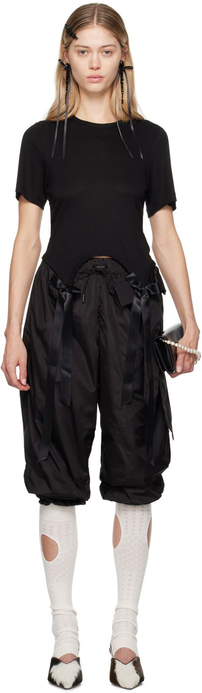 Cargo housut Simone Rocha Simone Rocha Bow Tail T-Shirt Musta | 5223 0571