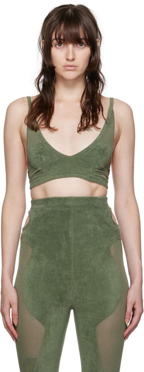 Rintaliivit Dion Lee Chenille Intarsia Bra Vihreä | A7606P22
