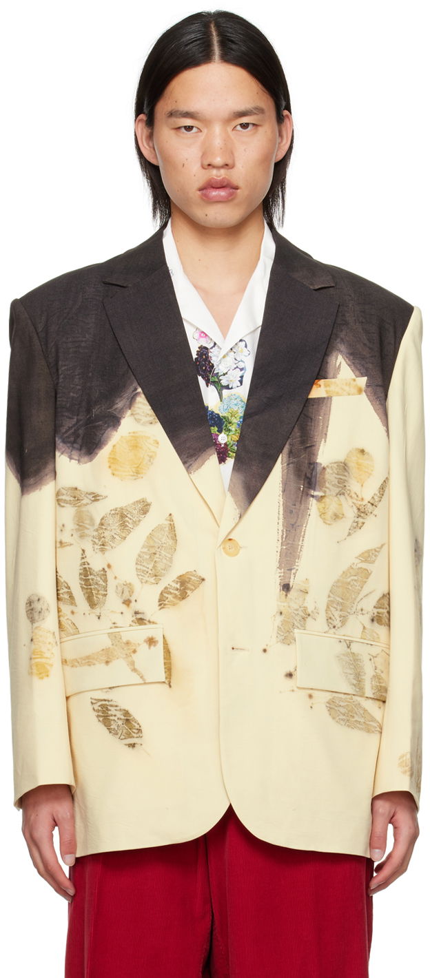 Takki Feng Chen Wang Feng Chen Wang Plant-Dyed Blazer Beige | FMS17JK11