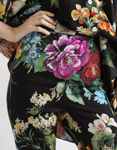 Housut Dolce & Gabbana Dolce & Gabbana Charmeuse Flower Bouquet-Print Pants Musta | FTCQ4TFSA7WHN5PC, 3