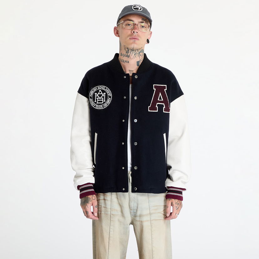 Takki Ambush Stadium Jacket UNISEX Navy/ Russet Brown Ruskea | BMEK002F24FAB0014628