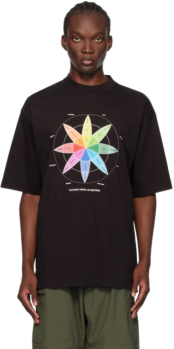 T-paita Balenciaga Black How Do You Feel? T-Shirt Musta | 764235TQVS3