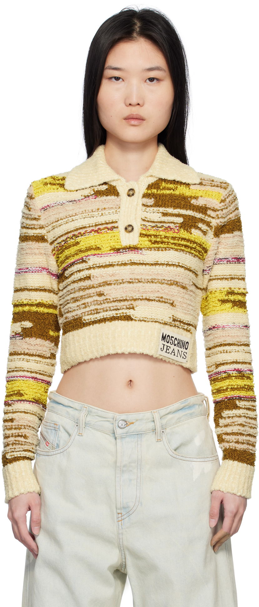 Villapaita Moschino Moschino Jeans Cropped Pullover Polo Monivärinen | 251K10922