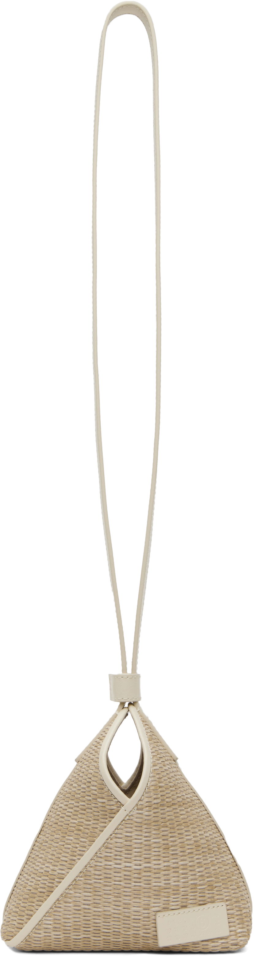 Käsilaukku Maison Margiela MM6 Maison Margiela Small Raffia Triangle Shoulder Bag Beige | SB5ZI0013 P7256