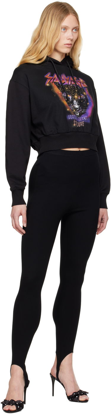 Huppari Versace Versace Jeans Couture Savage Print Cropped Hoodie Musta | E78HAIC04_ECF00C, 3