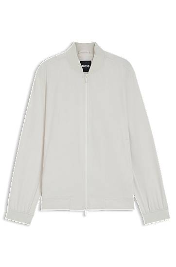 Bomber-takki BOSS Performance-Stretch Water-Repellent Jacket Valkoinen | 50545795