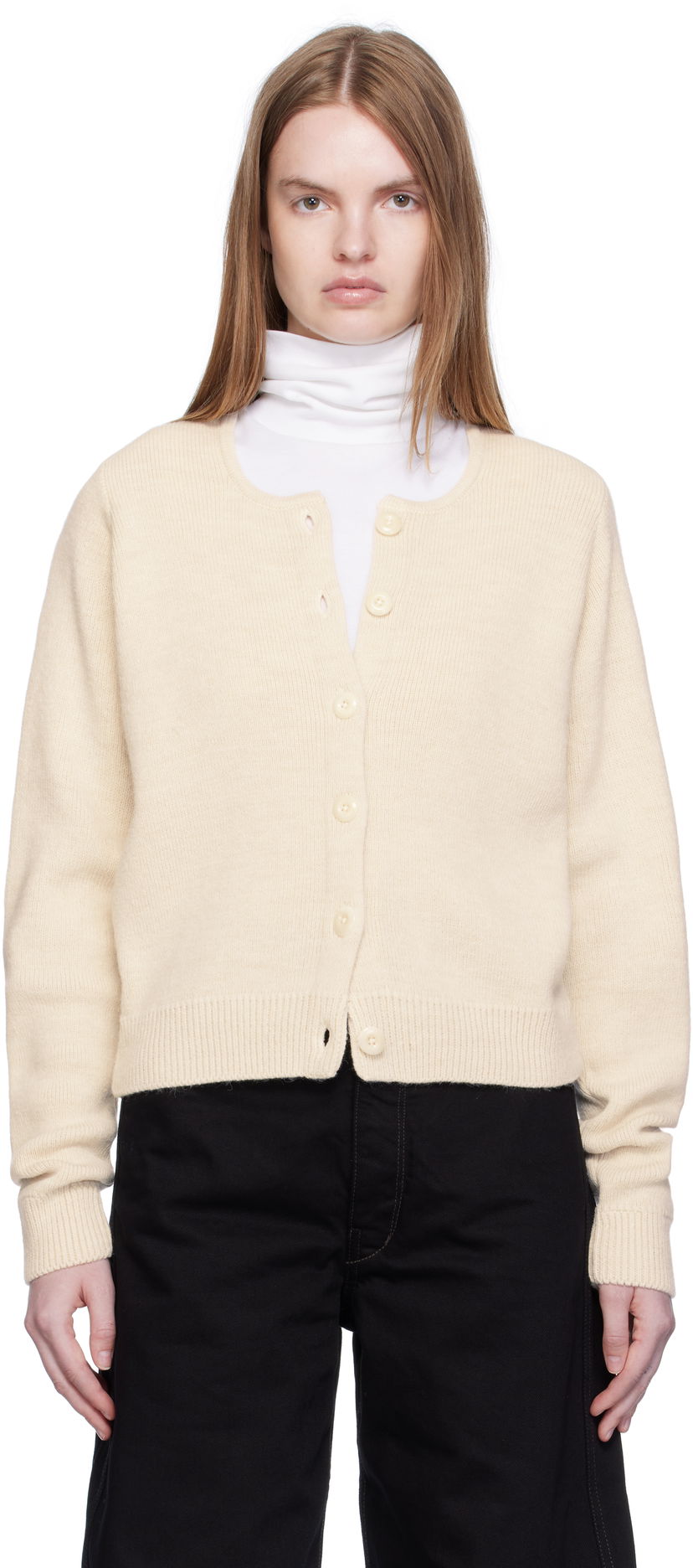 Villapaita LEMAIRE Lemaire Alpaca Cropped Cardigan Beige | TO1411 LK1028
