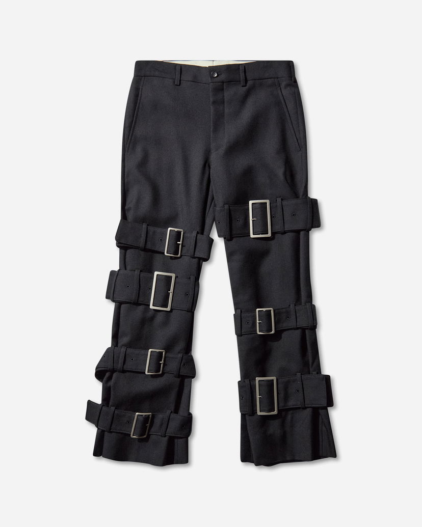 Housut Comme des Garçons Multi-Buckle Trousers Musta | PP-P009-W25 1