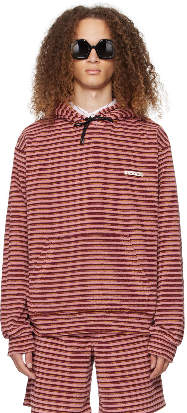 Huppari Marni Striped Hoodie Vaaleanpunainen | FUMU0073X1 UTC321