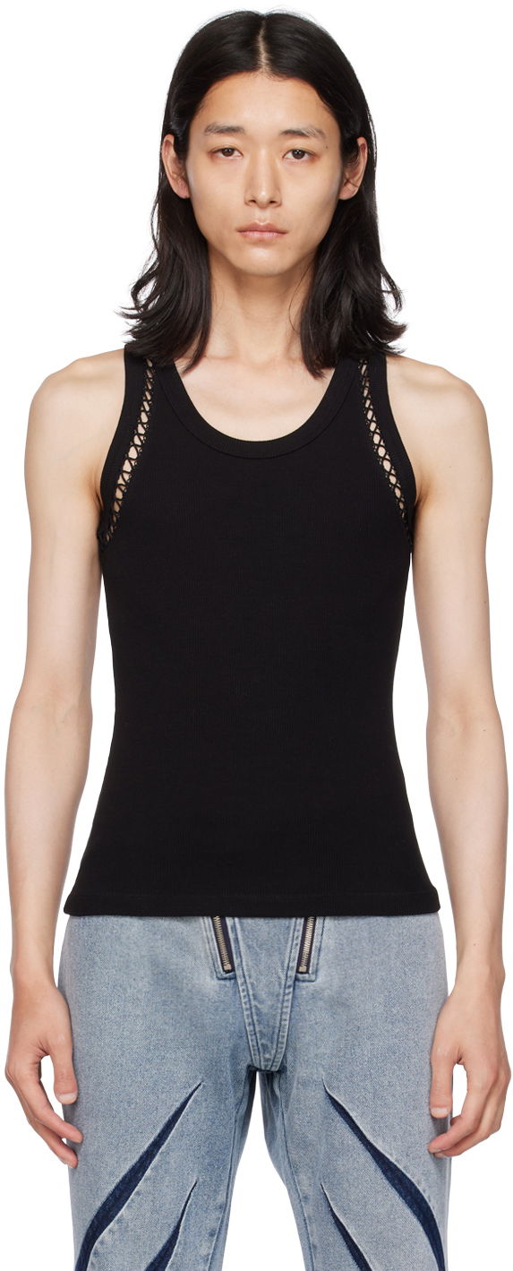 Tankkitoppi Dion Lee Picot Lace Tank Top Musta | C3148P23