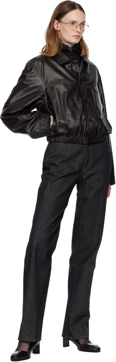 Takki LEMAIRE Soft Leather Collared Blouson Jacket Ruskea | OW1158 LL0146, 3