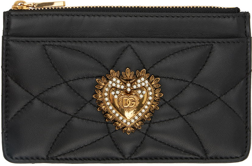 Lompakko Dolce & Gabbana Black Medium Devotion Card Holder Musta | BI1261AV967