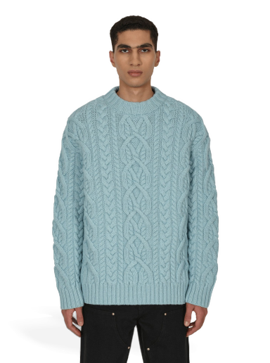 Paita Dries Van Noten Cable Knit Sweater Blue Turkoosi | 222-021232-5707 505