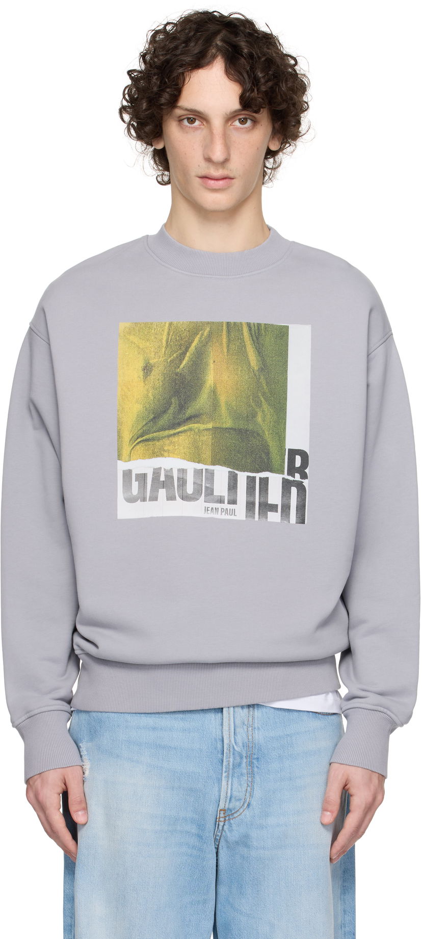 Huppari Jean Paul Gaultier Jean Paul Gaultier Printed Cotton Crew Sweatshirt Harmaa | 25/03-W-TO295-J003-134812