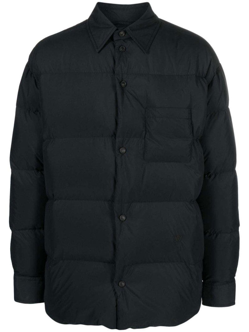 Puffer takki Off-White Button-Front Puffer Jacket Musta | OMEJ001F23FAB0021010