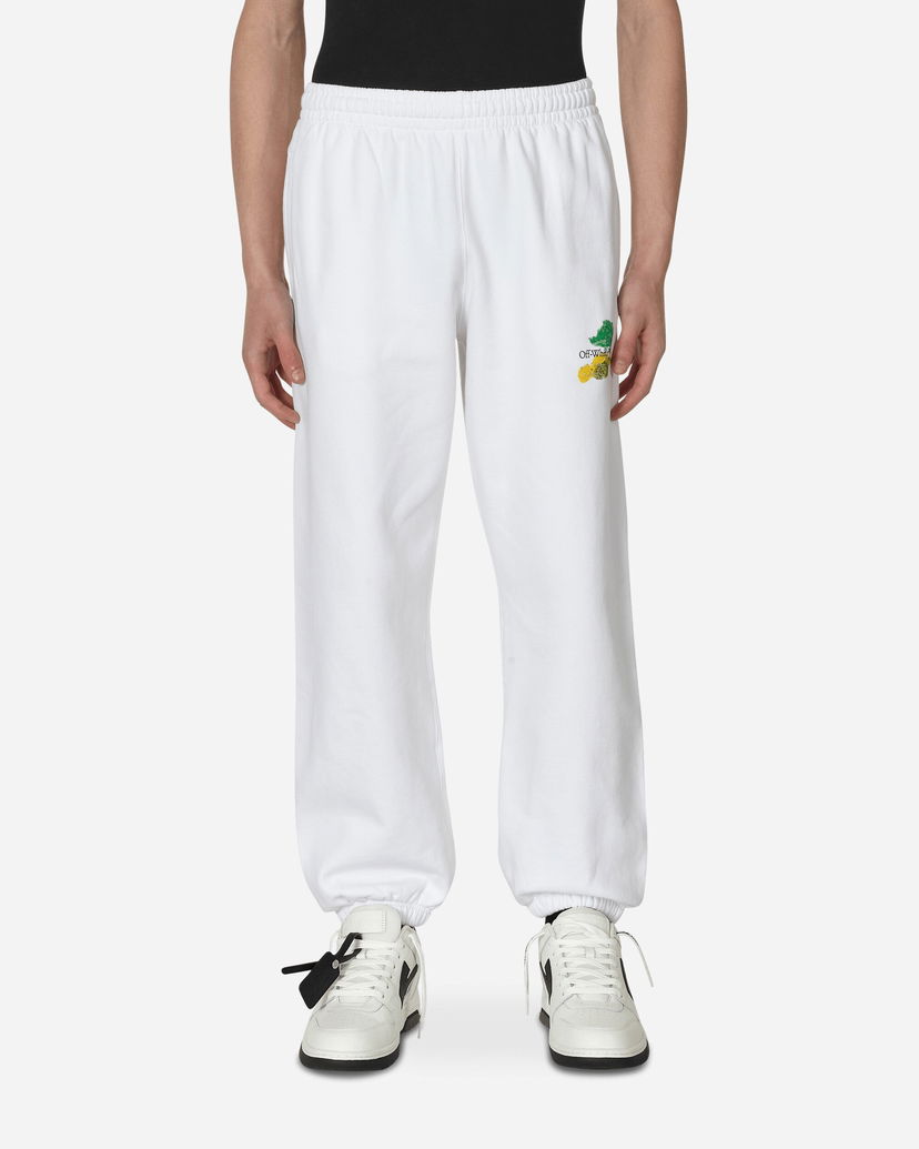 Verryttelyhousut Off-White Brush Arrow Slim Sweatpants White Valkoinen | OMCH029S23FLE002 0184