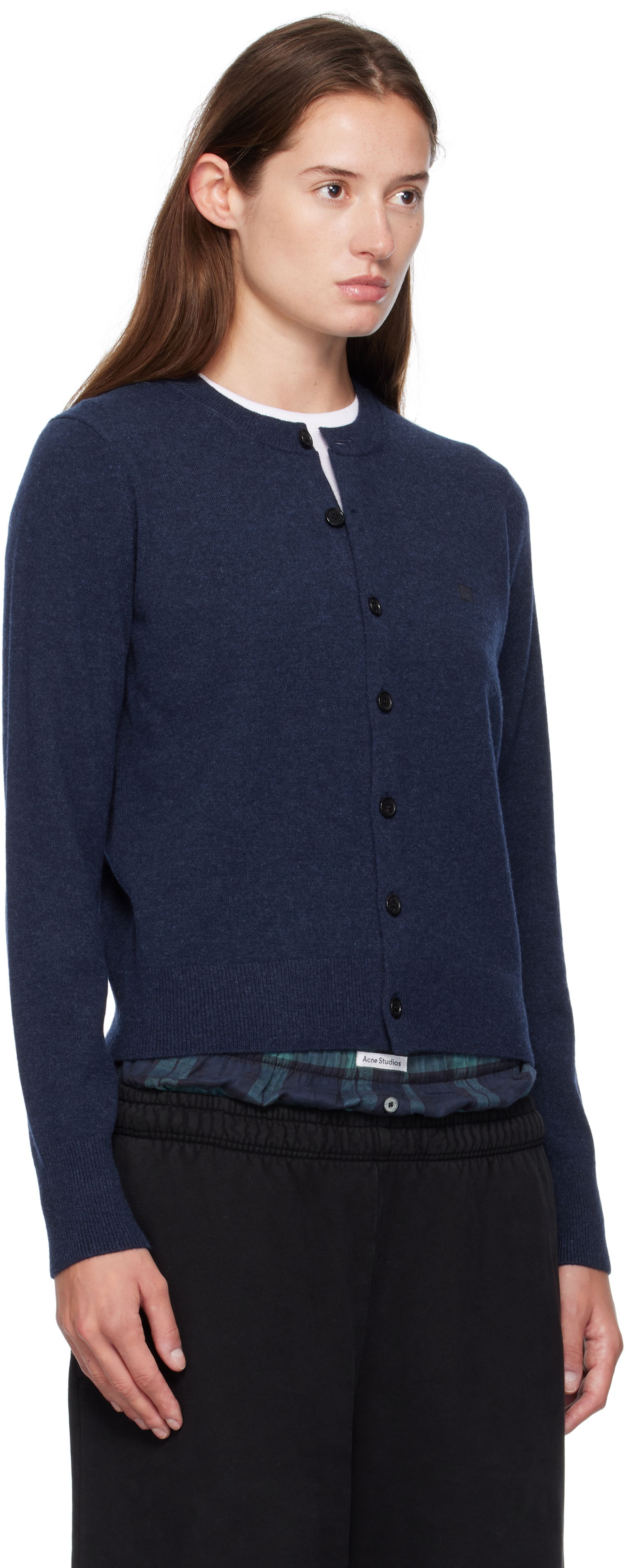 Villapaita Acne Studios Fitted Yak Wool Cardigan Tummansininen | A60634-, 1