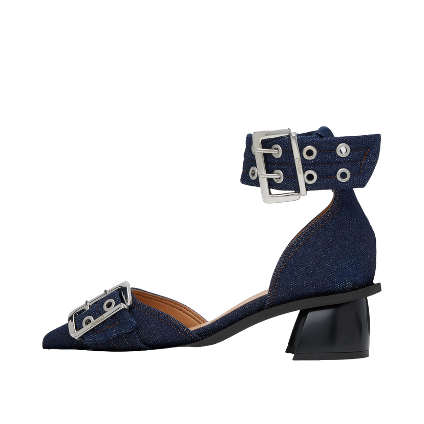 Tennarit ja kengät GANNI Feminine Buckle Open Cut Heels Tummansininen | S2803