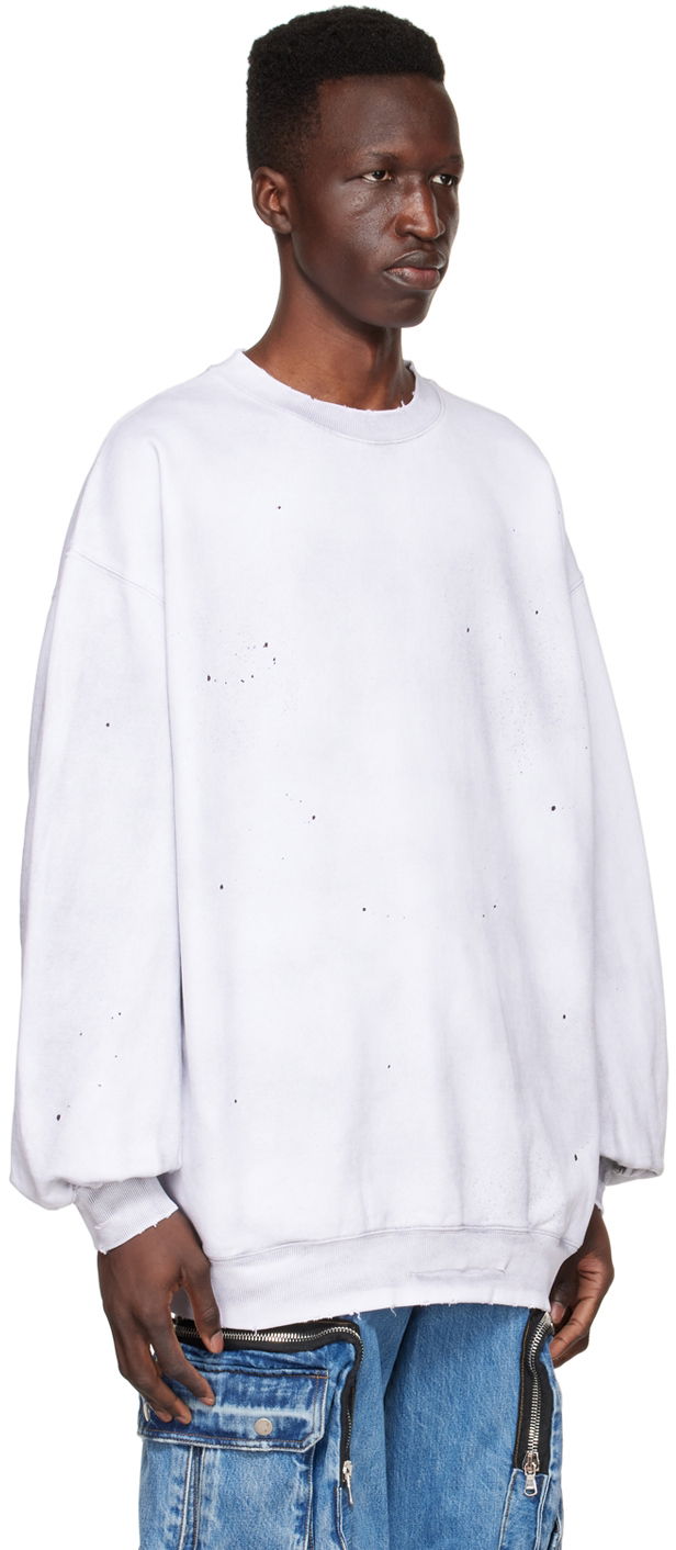 Huppari We11done We11done Distressed Cotton Sweatshirt Valkoinen | WD-TS1-22-620-U-WH, 1