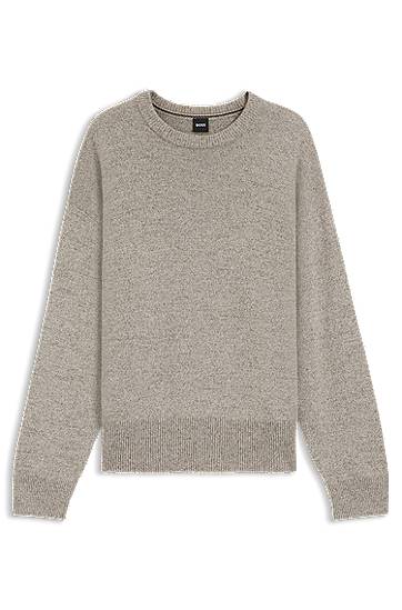 Villapaita BOSS Relaxed-fit Crew-neck Virgin Wool Sweater Harmaa | 50550001