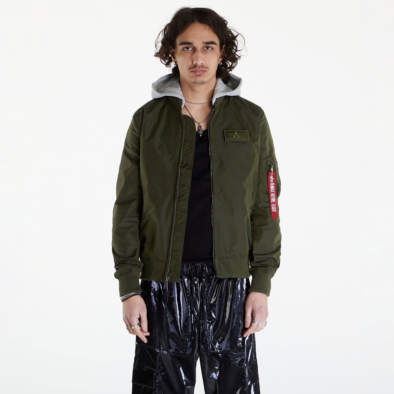 Takki Alpha Industries MA-1 TT Hood Dark Green Vihreä | 196108 257, 0