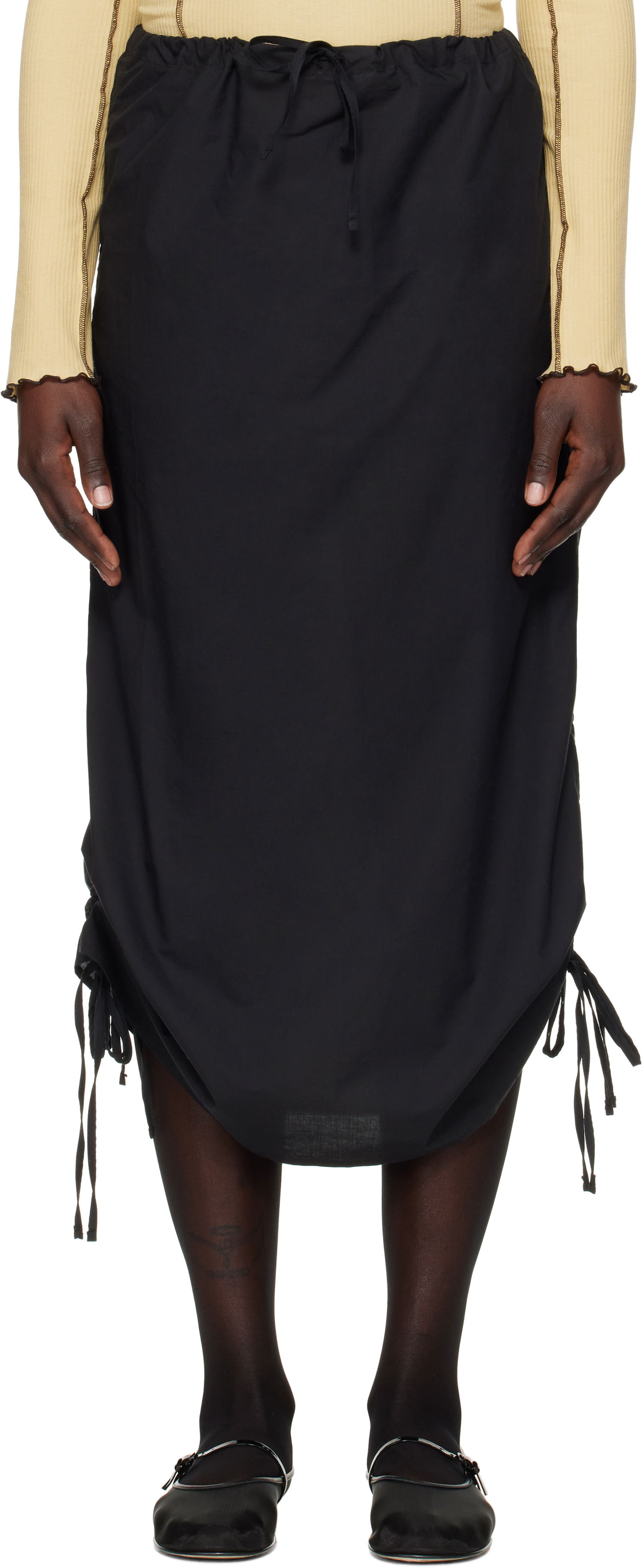 Hame Baserange Midi Skirt With Drawstring Musta | SKPS-CO-EXSP25, 0