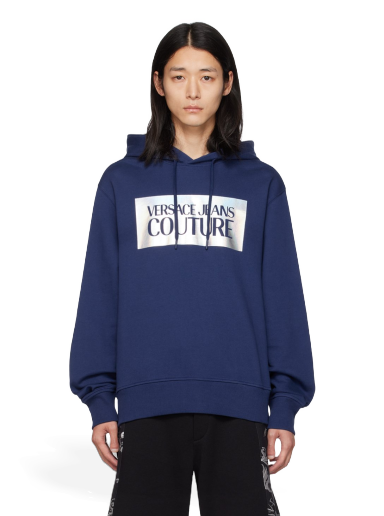 Huppari Versace Jeans Couture Printed Hoodie Tummansininen | E75GAIF04_ECF03F