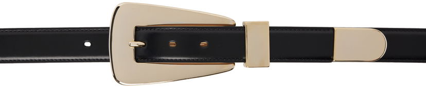 Vyöt Khaite Lucca Black Leather Belt With Gold-Tone Buckle Musta | 9986-763
